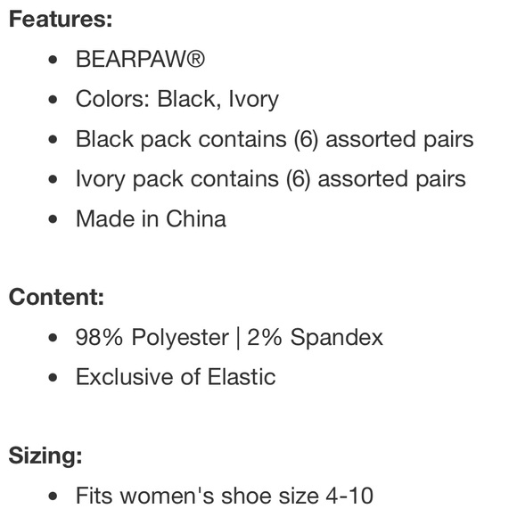 BearPaw Boot Socks Two 6 Packs Ivory and Black - Picture 10 of 11